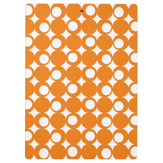 Orange Mod Ball Design mit benutzerdefiniertem Tex Klemmbrett (Rückseite)