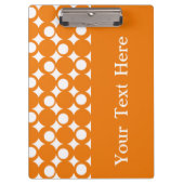 Orange Mod Ball Design mit benutzerdefiniertem Tex Klemmbrett (Vorderseite)
