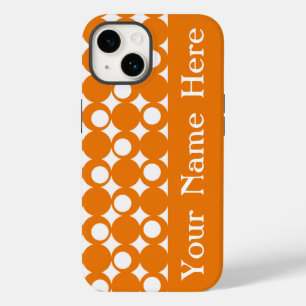Orange Mod Ball Design mit Namen Case-Mate iPhone Hülle