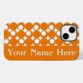 Orange Mod Ball Design mit Namen Case-Mate iPhone Hülle (Rückseite (Horizontal))