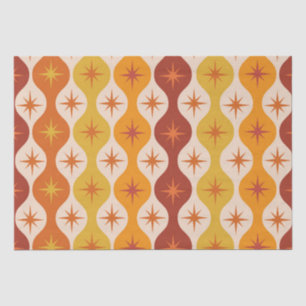 Orange Mod Stars aus der Mitte des Jahrhunderts au Seidenpapier