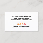 Orange Modern Bold Typografy Visitenkarte (Rückseite)