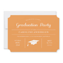 Orange Modern Chic Abschluss Einladung