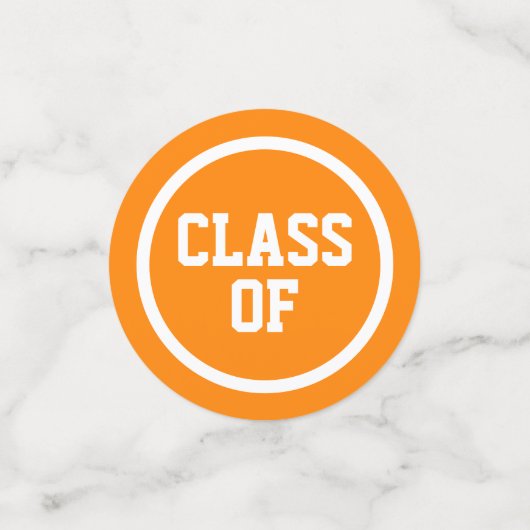 Orange Modern Circles Foto Abschluss Konfetti (Klein Vorderseite)