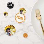 Orange Modern Circles Foto Abschluss Konfetti (Gruppe)