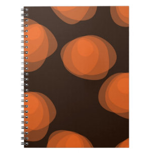 Orange, modern, cool, trendy abstract flowers notizblock
