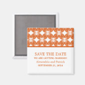 Orange Modern Deko Save the Date Magnet (Vorderseite/Rückseite)