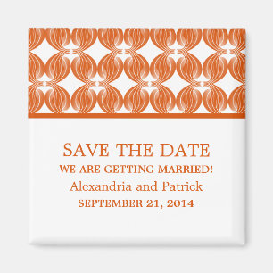Orange Modern Deko Save the Date Magnet