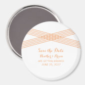 Orange Modern Deko Save the Date Magnet (Vorderseite/Rückseite)
