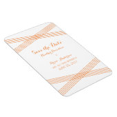 Orange Modern Deko Save the Date Magnet (Rechte Seite)