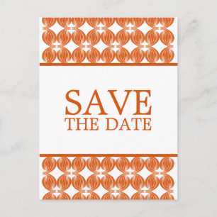 Orange Modern Deko Save the Date Postkarte