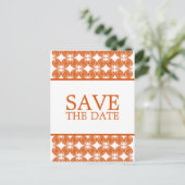 Orange Modern Deko Save the Date Postkarte (Stehend Vorderseite)