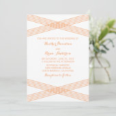 Orange Modern Deko Wedding Einladung (Stehend Vorderseite)