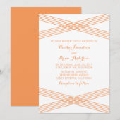 Orange Modern Deko Wedding Einladung (Vorne/Hinten)