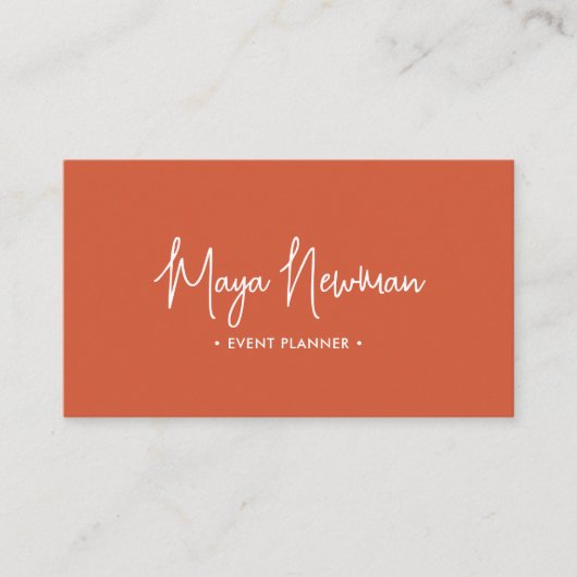 ORANGE Modern Eleganter Minimal QR Code Creative Visitenkarte (Vorderseite)