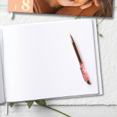 Orange Modern Foto Abschluss Gold Gästebuch