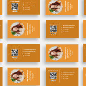 Orange Modern Foto QR-Code individuell Visitenkarte