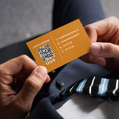 Orange Modern Foto QR-Code individuell Visitenkarte