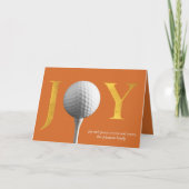 Orange Modern Golf Joy & Peace Falten Weihnachten (Vorderseite)