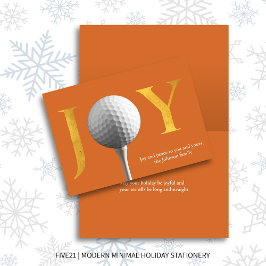 Orange Modern Golf Joy & Peace Falten Weihnachten
