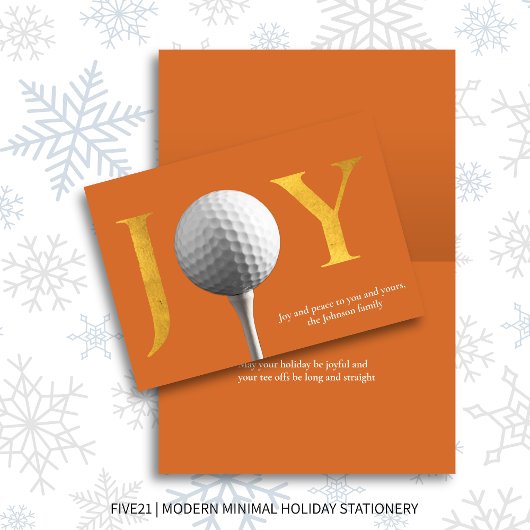 Orange Modern Golf Joy & Peace Falten Weihnachten