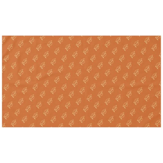 Orange Modern Graduation Cap Pattern Tischdecke (Vorderseite (Horizontal))