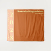 Orange Modern Graduation Party Backdrop Wandteppich (Vorderseite (Horizontal))
