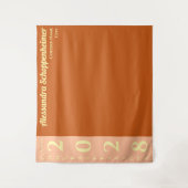 Orange Modern Graduation Party Backdrop Wandteppich (Vorderseite)