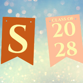 Orange Modern Graduation Party Congratulations Wimpelkette