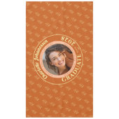 Orange Modern Graduation Photo Cap Pattern Tischdecke (Vorderseite)