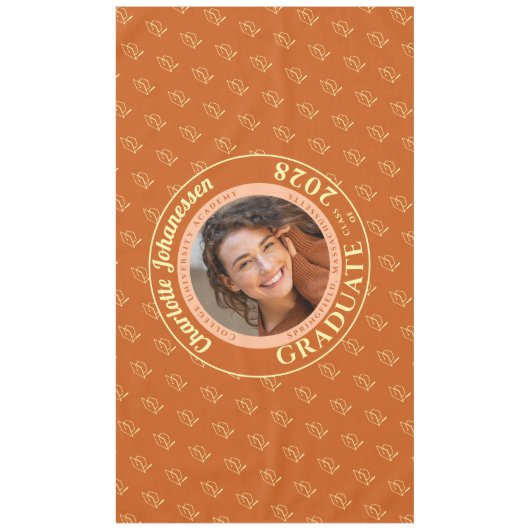 Orange Modern Graduation Photo Cap Pattern Tischdecke (Vorderseite)