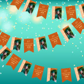 Orange Modern Graduation Photo Congratulations Wimpelkette