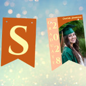 Orange Modern Graduation Photo Congratulations Wimpelkette
