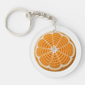 Orange Modern Minimal Frische Crochet Orange Slice Schlüsselanhänger (Vorderseite)