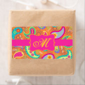 Orange Modern Paisley Whimsy Pattern (Insitu)