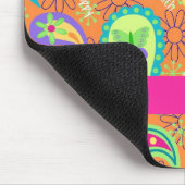 Orange Modern Paisley Whimsy Pattern Mousepad (Ecke)
