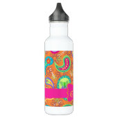 Orange Modern Paisley Whimsy Pattern Trinkflasche (Links)