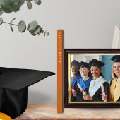 Orange Modern Photo Graduation Party Gold Gästebuch