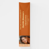 Orange Modern Photo Graduation Party Welcome  Banner (Vertikal)