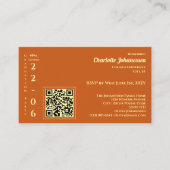 Orange Modern Photo QR Code Graduation Party Begleitkarte (Vorderseite)