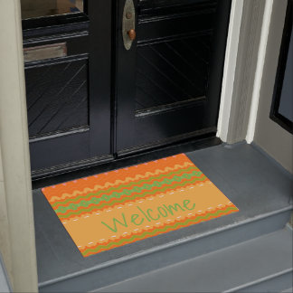 Orange Modern Print Welcome Mat Fußmatte