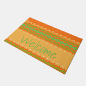 Orange Modern Print Welcome Mat Fußmatte (Schrägansicht)