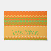 Orange Modern Print Welcome Mat Fußmatte (Vorderseite)