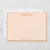 Orange Modern Retro Graduation 2026 Checker Dankeskarte (Vorderseite)