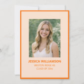 Orange Modern Retro Graduation 2026 Photo Ankündigung (Vorderseite)