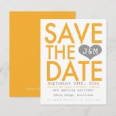 Orange Modern Save the Date (Vorne/Hinten)