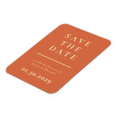 Orange Modern Save the Date Magnet (Linke Seite)