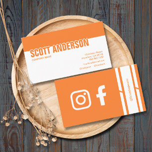 Orange Modern Social Media Visitenkarte