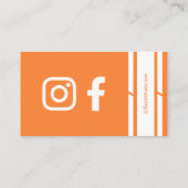 Orange Modern Social Media Visitenkarte (Rückseite)