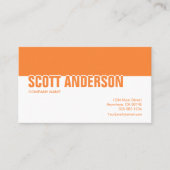 Orange Modern Social Media Visitenkarte (Vorderseite)